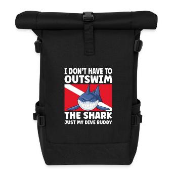 Plongée sous-marine amusante – Citation de Outswim the Shark - Sac à dos roll top - noir - Devant