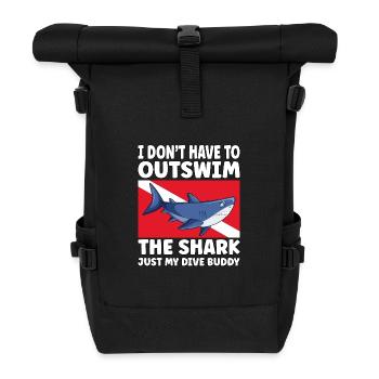 Plongée sous-marine amusante – Citation de Outswim the Shark - Sac à dos roll top - noir - Devant