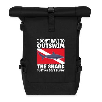 Plongée sous-marine amusante – Citation de Outswim the Shark - Sac à dos roll top - noir - Devant