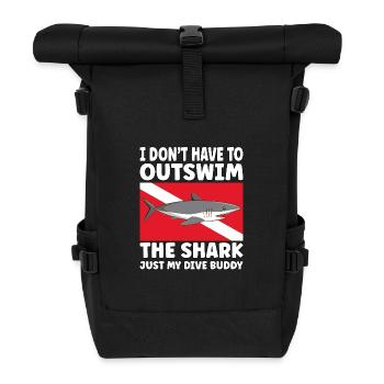 Plongée sous-marine amusante – Citation de Outswim the Shark - Sac à dos roll top - noir - Devant