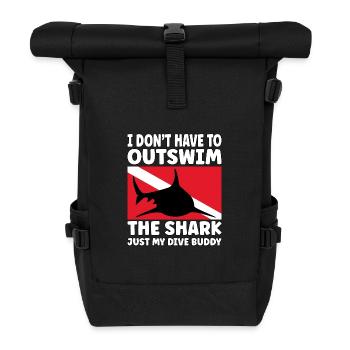Plongée sous-marine amusante – Citation de Outswim the Shark - Sac à dos roll top - noir - Devant