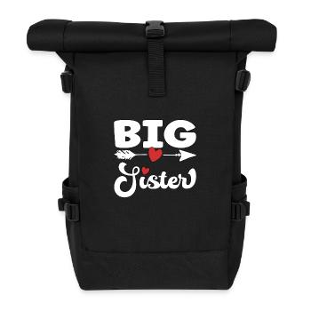 Big Sister - große Schwester - Rolltop Rucksack - Schwarz - Vorne