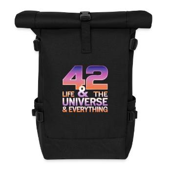 Life Universe Everything 42 answers - Roll Top Backpack - black - Front