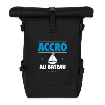 accro au bateau - Sac à dos roll top - noir - Devant