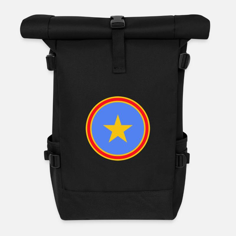 FARBEN DES KONGO - Rolltop Rucksack - Schwarz