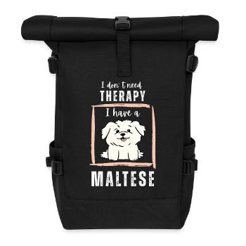 Je n’ai pas besoin de thérapie – j’ai une chemise maltaise - Sac à dos roll top - noir - Devant