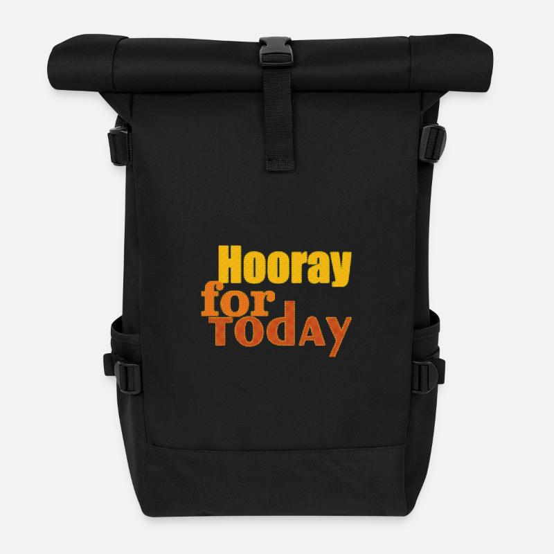 hooray for today - Rolltop Rucksack - Schwarz