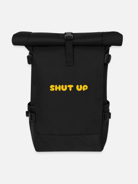 Shut Up - Roll Top Backpack - black