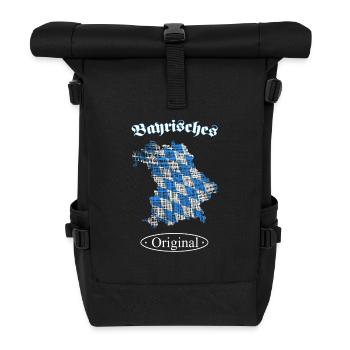 Bayern Spruch Bavaria - Rolltop Rucksack - Schwarz - Vorne
