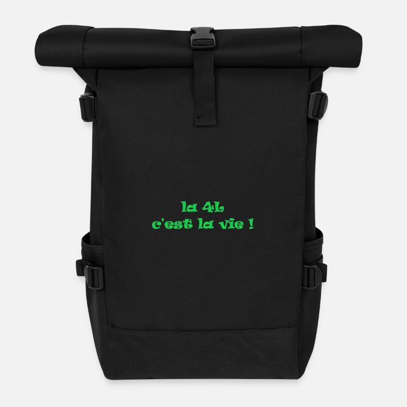 la 4L c'est la vie ! - Sac à dos roll top - noir