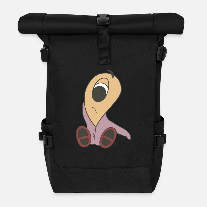 Süßes trauriges Baby Alien sucht nach Mama - Rolltop Rucksack - Schwarz