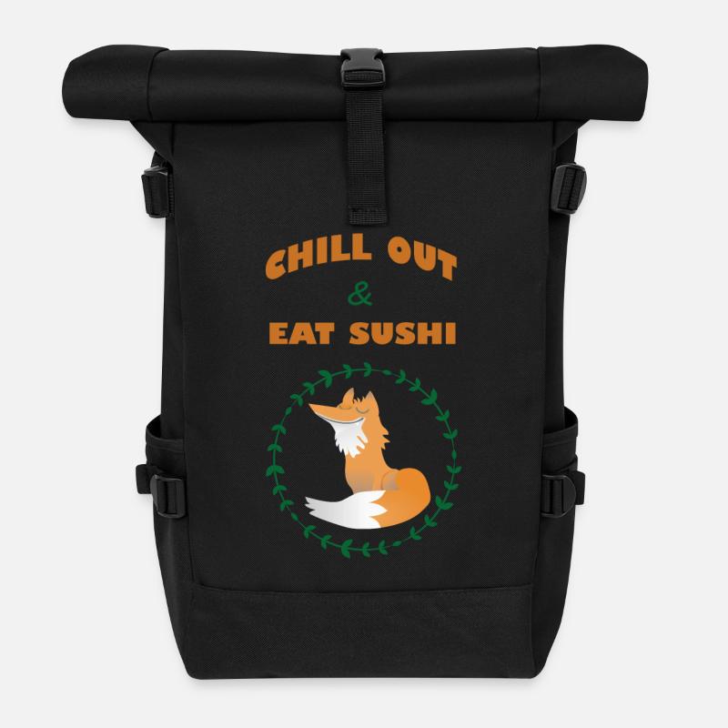 Chill Out and eat Sushi - Rolltop Rucksack - Schwarz