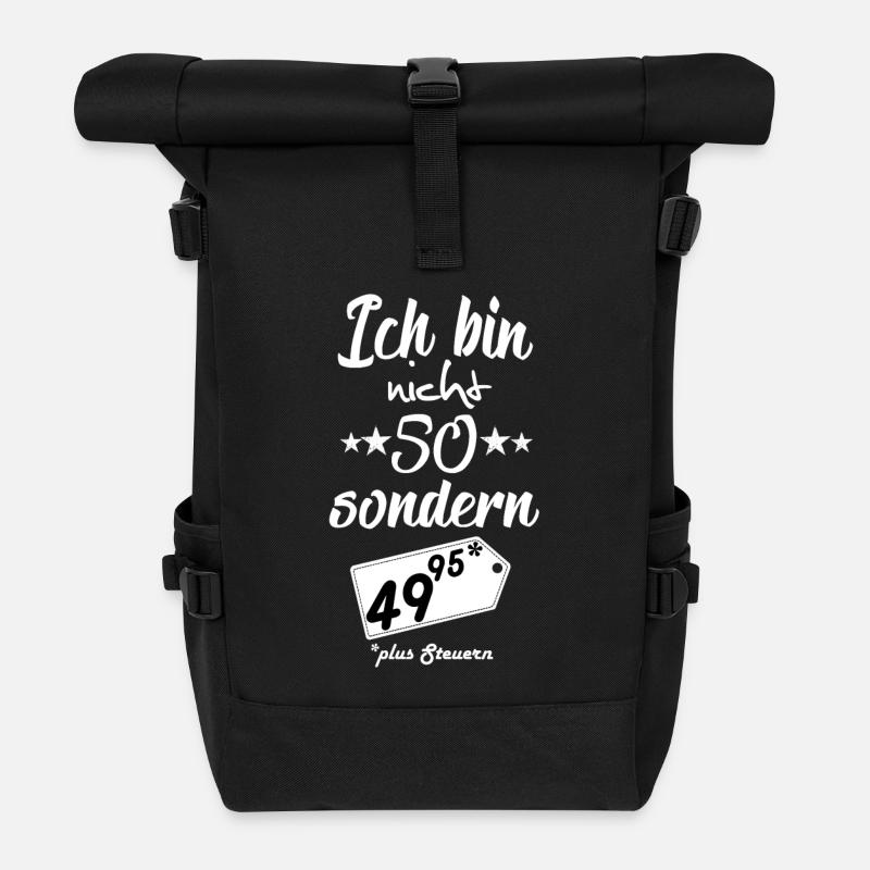 Geburtstag 50 - Rolltop Rucksack - Schwarz