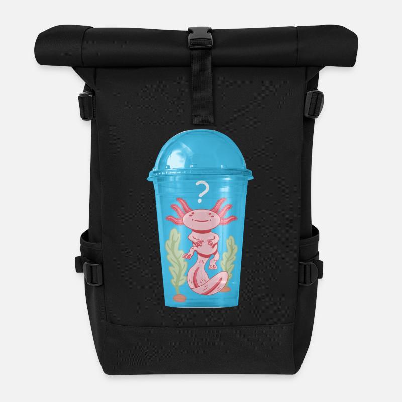 Poisson Ocelot dans un gobelet en plastique - Sac à dos roll top - noir