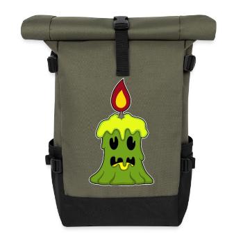 Bougie Halloween - Sac à dos roll top - olive/noir - Devant