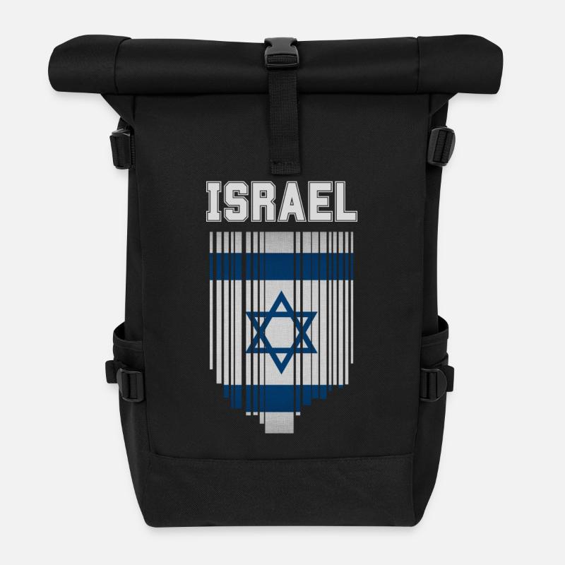 Drapeau d’Israël, fierté israélienne - Sac à dos roll top - noir