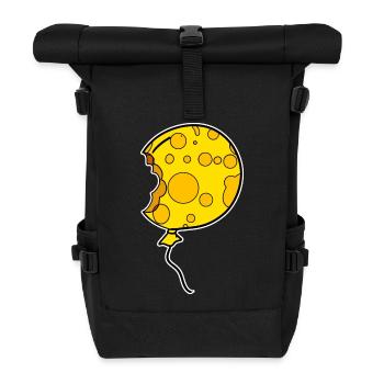 Cheese Balloon Balloon Motif - Roll Top Backpack - black - Front