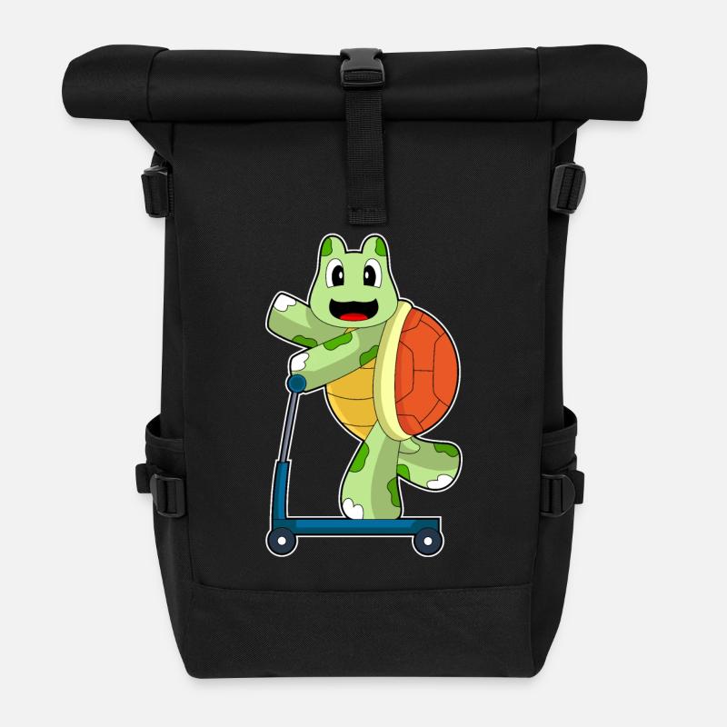 Schildkröte Roller - Rolltop Rucksack - Schwarz