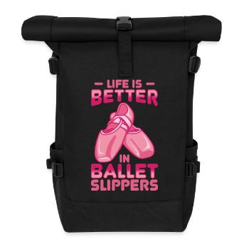 La vie est meilleure en chaussons de ballet - Sac à dos roll top - noir - Devant