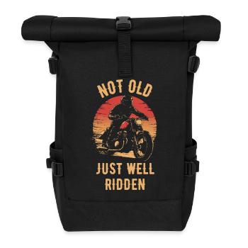 Motorrad Vintage Pensionär Rentner - Rolltop Rucksack - Schwarz - Vorne