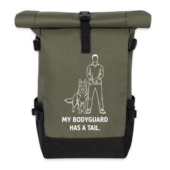 Mein Bodyguard hat einen Schwanz. - Rolltop Rucksack - Olive/Schwarz - Vorne