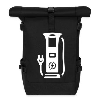 Charging station electromobility symbol electricity - Roll Top Backpack - black - Front