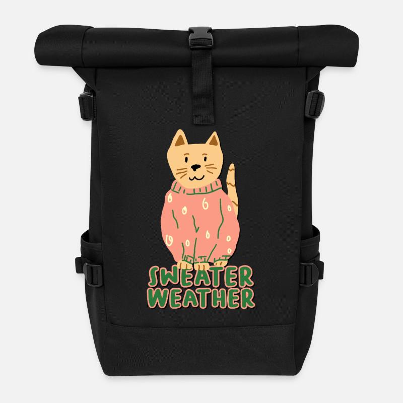 Sweater Weather - Rolltop Rucksack - Schwarz