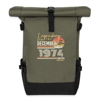 Geschenk zum 51. Jubiläum Dezember 1974 - Rolltop Rucksack - Olive/Schwarz - Vorne