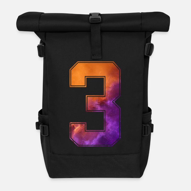 NO. 3 NUMBER 3 COLLEGE 3RD BIRTHDAY - Roll Top Backpack - black