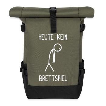 No board game today - Roll Top Backpack - olive/black - Front