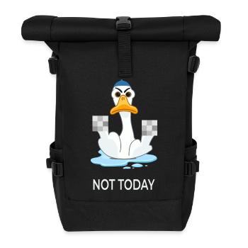 Nicht heute – Lustige Entenstimmung - Rolltop Rucksack - Schwarz - Vorne