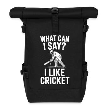 Lustiges Kricket Spruch Vintage Cricket Spiel - Rolltop Rucksack - Schwarz - Vorne