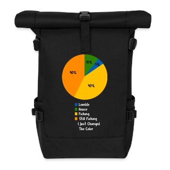 Lustiger Angelkuchendiagramm Sarkastischer Angler - Rolltop Rucksack - Schwarz - Vorne
