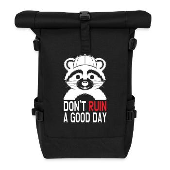 Panda dit : ne gâche pas une bonne journée - Sac à dos roll top - noir - Devant