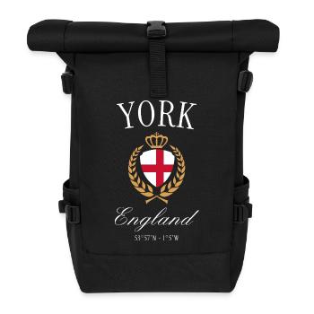 York England Coat of Arms Crown – Travel Souvenir - Roll Top Backpack - black - Front