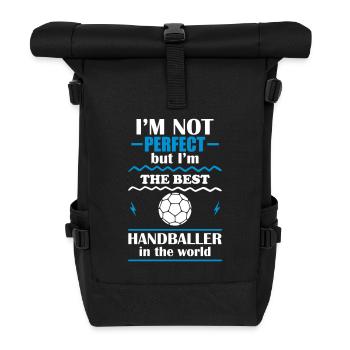 Nicht perfekt, aber der beste Handballer der Welt - Rolltop Rucksack - Schwarz - Vorne
