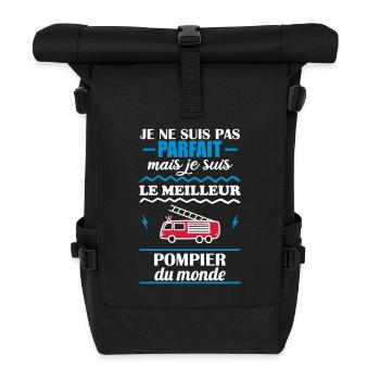 Pas parfait mais meilleur pompier du monde - Sac à dos roll top - noir - Devant