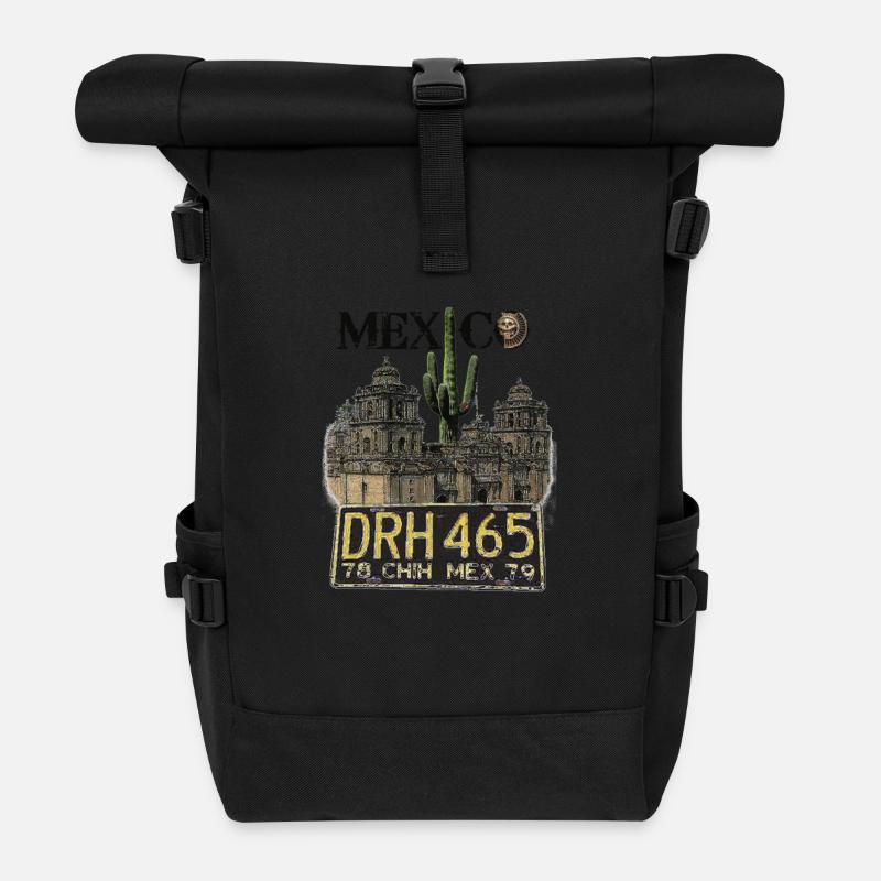 MEXICO - Roll Top Backpack - black