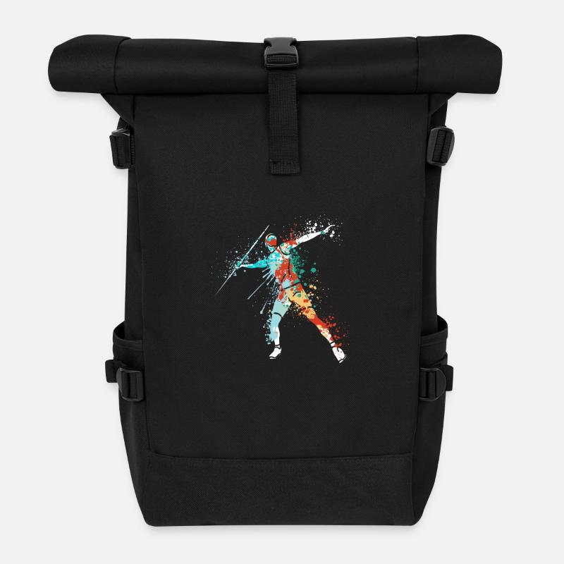 Splash javelin thrower design for Javelinist - Rolltop Rucksack - Schwarz