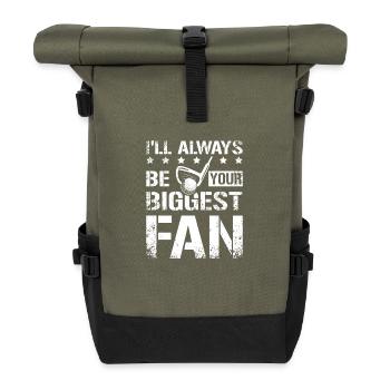 Always be your biggest fan, design for golfing fan - Rolltop Rucksack - Olive/Schwarz - Vorne