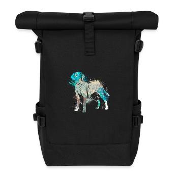 colorful splash art dog lover labrador retriever - Rolltop Rucksack - Schwarz - Vorne