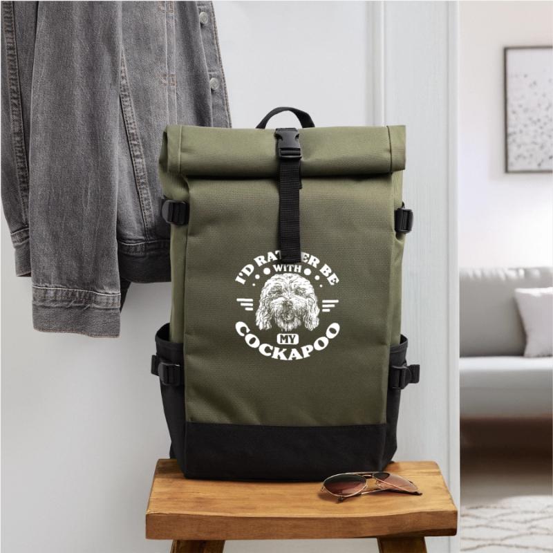Rather be with my cockapoo Rolltop Rucksack