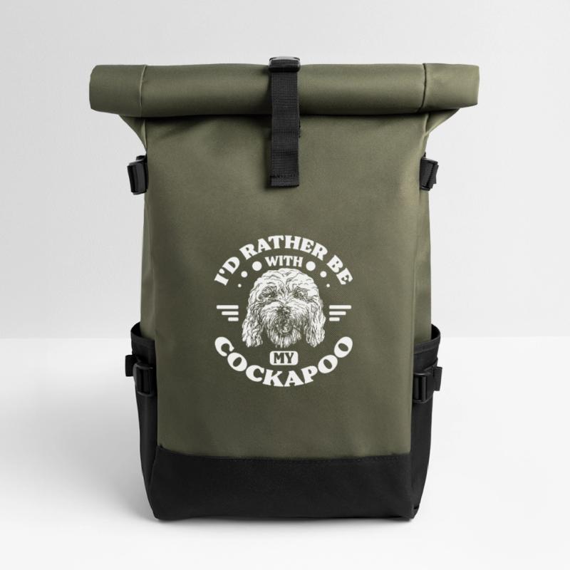 Rather be with my cockapoo Rolltop Rucksack