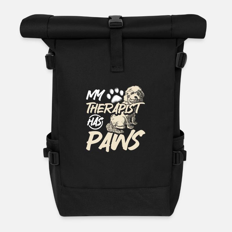 Mon thérapeute a des pattes cockapoo - Sac à dos roll top - noir