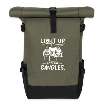 Light up your day with our candles, candle making - Rolltop Rucksack - Olive/Schwarz - Vorne