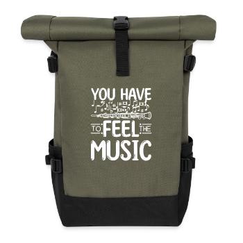 You have to feel the music play oboe - Rolltop Rucksack - Olive/Schwarz - Vorne