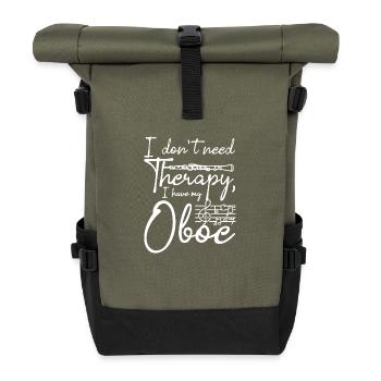 I don't need therapy I have my oboe - Rolltop Rucksack - Olive/Schwarz - Vorne