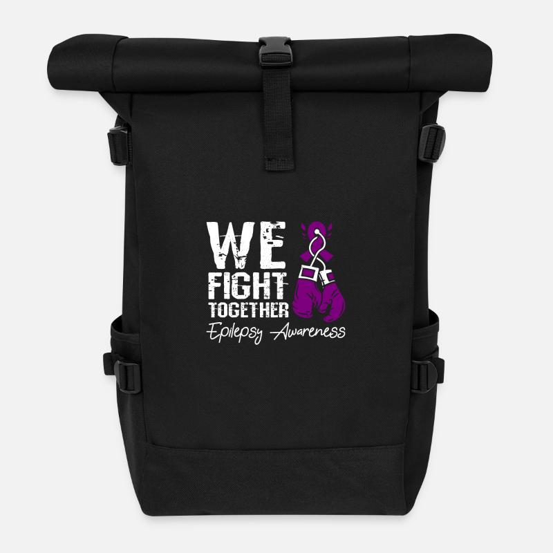 We fight together, epilepsy awareness - Rolltop Rucksack - Schwarz