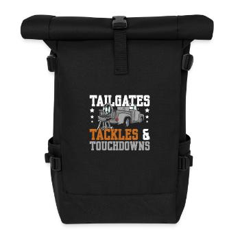 Tailgates tackles and touchdowns - Roll Top Backpack - black - Front