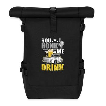 You honk we drink, funny drinking tailgate - Roll Top Backpack - black - Front